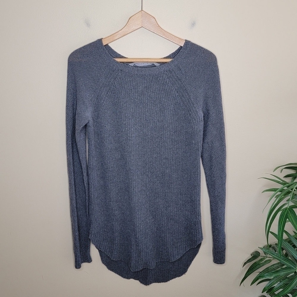 Athleta | Dark Gray Kennewick Crew Merino Blend Knit Sweater Size Small